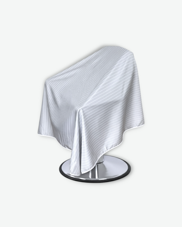 Cutting Cape | Light Grey + Pinstripe